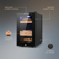 10.24 In. 25L Single Zone Electric Humidor, 170-Counts Cigar Humidor Cabinet, Beverage and Wine Cooler in Black