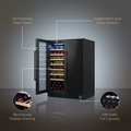 48 In. Dual Zone Cellar Cooling Unit 108-Bottles Built- in Wine Cooler Side-By-Side Refrigerator Mini Fridge in Black