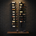 10.2 In. W Black 24-Bottle Wall-Mounted Wine Rack, Detachable Storage Organizer for Dining Room, Bar, Wine Cellar