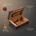 Brown Crocodile Leather Cigar Humidor