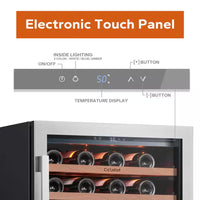 48 In. Dual Zone Cellar Cooling Unit 108-Bottles Built- in Wine Cooler Side-By-Side Refrigerator Mini Fridge in Black