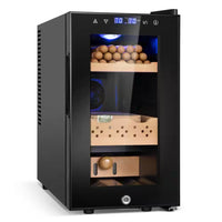 10.24 In. 25L Single Zone Electric Humidor, 170-Counts Cigar Humidor Cabinet, Beverage and Wine Cooler in Black