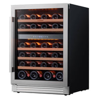 48 In. Triple Zone Cellar Cooling Unit 100-Bottles Built- in Wine Cooler Side-By-Side Refrigerator Frost Free in Black