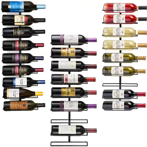 27 Bottles Capacity, Black, Metal Wine Rack, Wall Mount Wine Rack - Wall Mounted for Wine Bottles