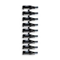 9-Bottle Black 35.43 In.W Metal Wall Mounted Wine Rack Wine Bottle Storage Organizer for Home Bar, Kitchen, Wine Cellar
