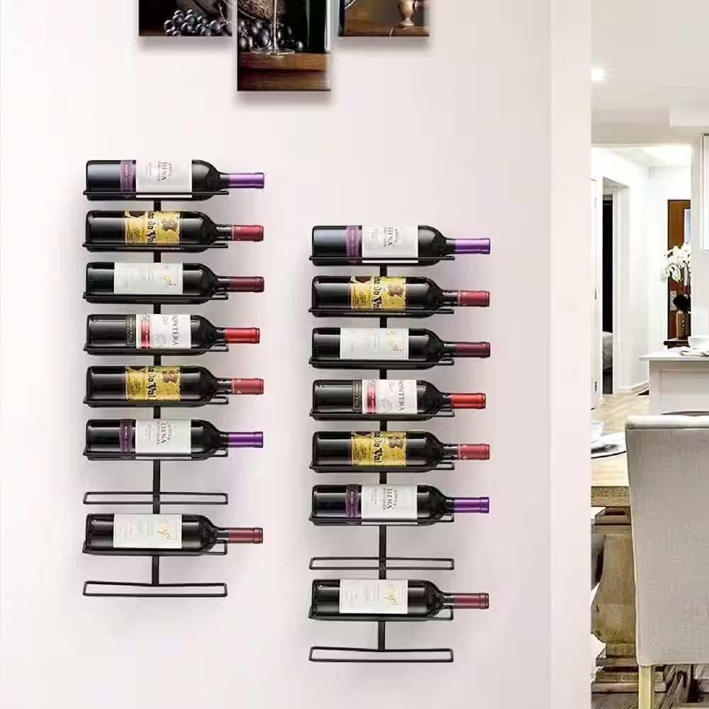 27 Bottles Capacity, Black, Metal Wine Rack, Wall Mount Wine Rack - Wall Mounted for Wine Bottles