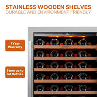 48 In. Dual Zone Cellar Cooling Unit 108-Bottles Built- in Wine Cooler Side-By-Side Refrigerator Mini Fridge in Black