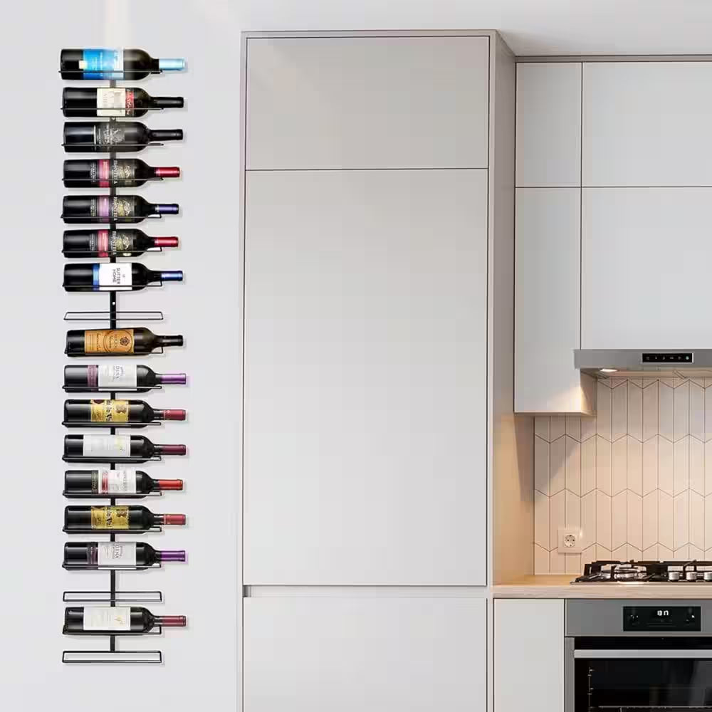 27 Bottles Capacity, Black, Metal Wine Rack, Wall Mount Wine Rack - Wall Mounted for Wine Bottles