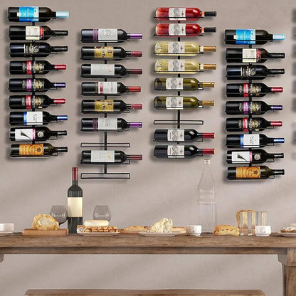 27 Bottles Capacity, Black, Metal Wine Rack, Wall Mount Wine Rack - Wall Mounted for Wine Bottles