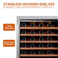 48 In. Triple Zone Cellar Cooling Unit 100-Bottles Built- in Wine Cooler Side-By-Side Refrigerator Frost Free in Black