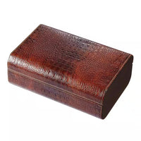Brown Crocodile Leather Cigar Humidor