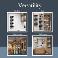 9-Bottle Black 35.43 In.W Metal Wall Mounted Wine Rack Wine Bottle Storage Organizer for Home Bar, Kitchen, Wine Cellar