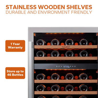 48 In. Triple Zone Cellar Cooling Unit 100-Bottles Built- in Wine Cooler Side-By-Side Refrigerator Frost Free in Black