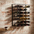 27 Bottles Capacity, Black, Metal Wine Rack, Wall Mount Wine Rack - Wall Mounted for Wine Bottles