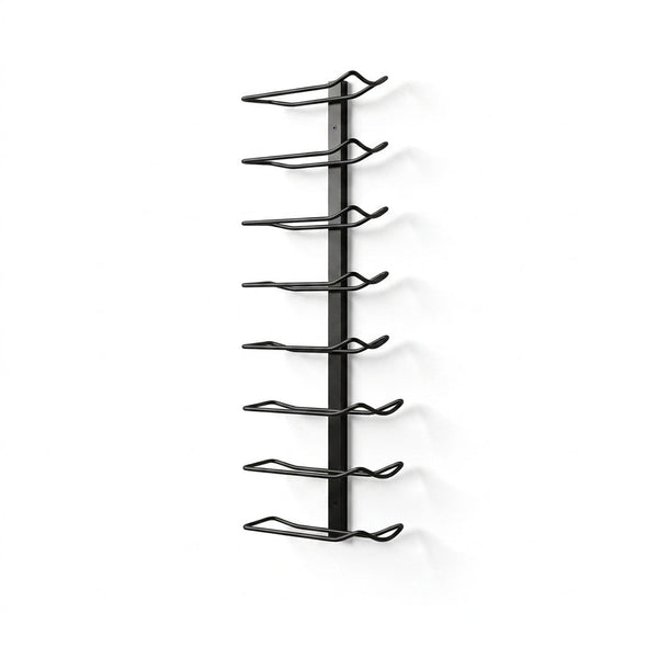 9-Bottle Black 35.43 In.W Metal Wall Mounted Wine Rack Wine Bottle Storage Organizer for Home Bar, Kitchen, Wine Cellar