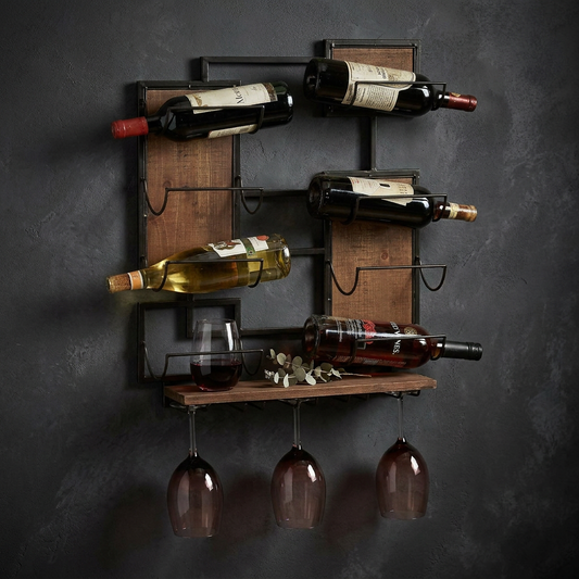 Coulter Wall Wine Rack Black - Wine Collection Display Rack — Studio Shot
