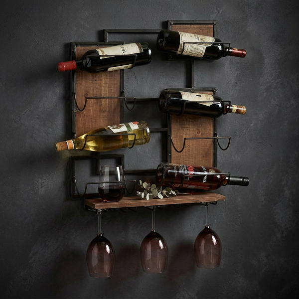 Coulter Wall Wine Rack Black - Wine Collection Display Rack — Studio Shot