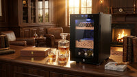 10.24 In. 25L Single Zone Electric Humidor, 170-Counts Cigar Humidor Cabinet, Beverage and Wine Cooler in Black — Lifestyle