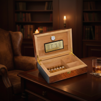 Brown Crocodile Leather Cigar Humidor